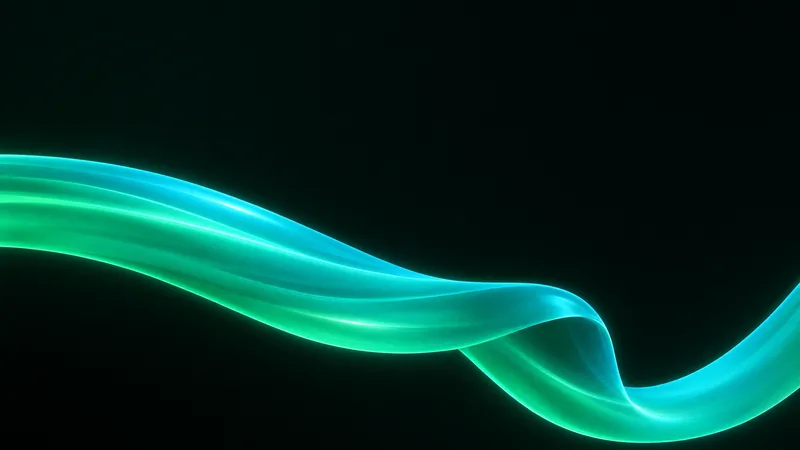 Lagoon Mac wallpaper: teal ribbon, folded low