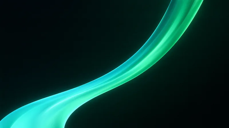 Studio Mac wallpaper: green ribbon, mirrored